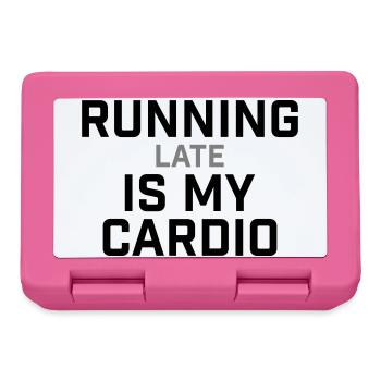Courir en retard, c’est mon cardio qui le dit - Boîte à goûter - rose - Devant