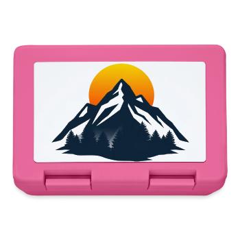 Sunset Mountain Silhouette - Lunchbox - pink - Front