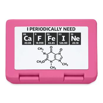 Lustiger Kaffee Periodensystem "CaFFeINe" Kaffee - Brotdose - Pink - Vorne
