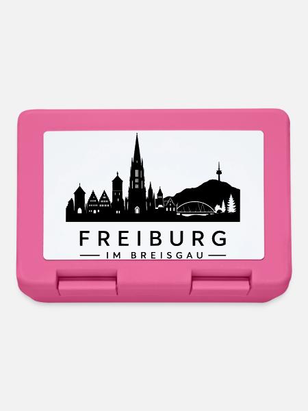 Skyline Freiburg im Breisgau - Brotdose - Pink
