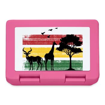 Afrika Safaritour Tiere Africa Five Urlaub - Brotdose - Pink - Vorne