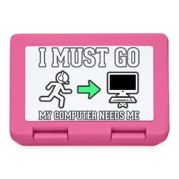 Ich muss gehen, mein Computer braucht mich - Brotdose - Pink - Vorne