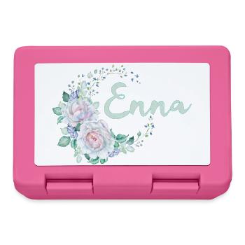 Enna Blütenname Aquarell - Brotdose - Pink - Vorne