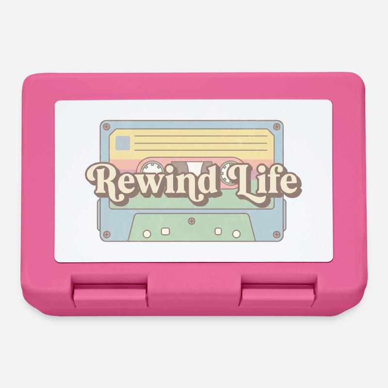 Cassette rétro Rewind Life - Boîte à goûter - rose
