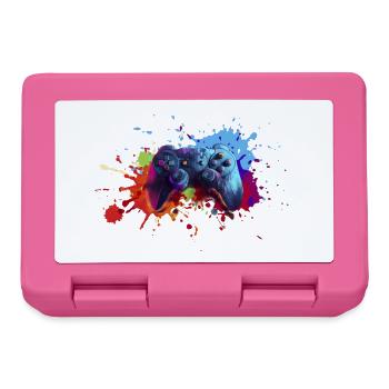 Gamepad Splash Gamer Geschenk Zocker zocken - Brotdose - Pink - Vorne
