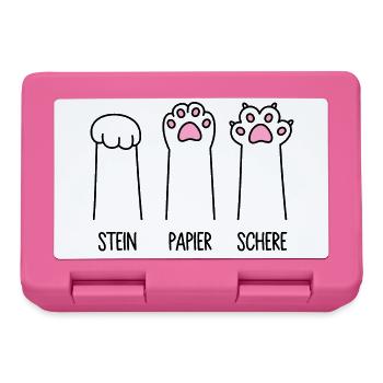Stein Papier Schere Katze Pfote Spiel Katzenpfoten - Brotdose - Pink - Vorne
