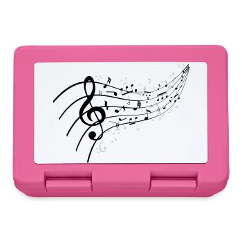 Black night with music knot - Lunchbox - pink - Front