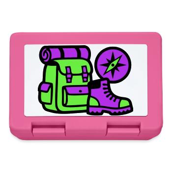 Hiking Backpack Compass Graphic - Lunchbox - pink - Front
