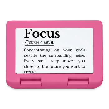 Fokus Definition Inspirierender Spruch Über Konzen - Brotdose - Pink - Vorne