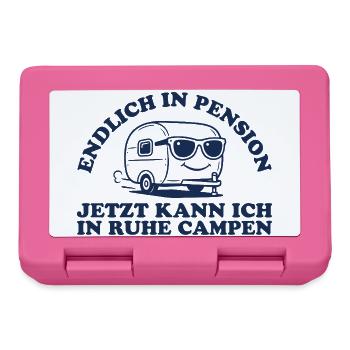 Pension in Ruhe Campen Retro Wohnwagen - Brotdose - Pink - Vorne