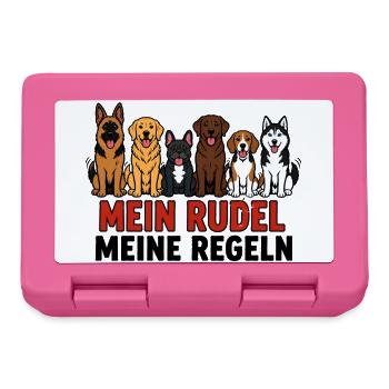 Mein Rudel meine Regeln Hunde Design Shirt - Brotdose - Pink - Vorne