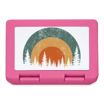 Retro Pine Silhouette im Freien - Brotdose - Pink - Vorne