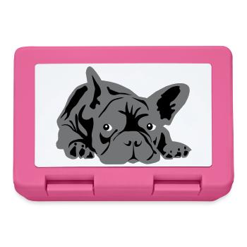 französische bulldogge 2 Farben - Brotdose - Pink - Vorne