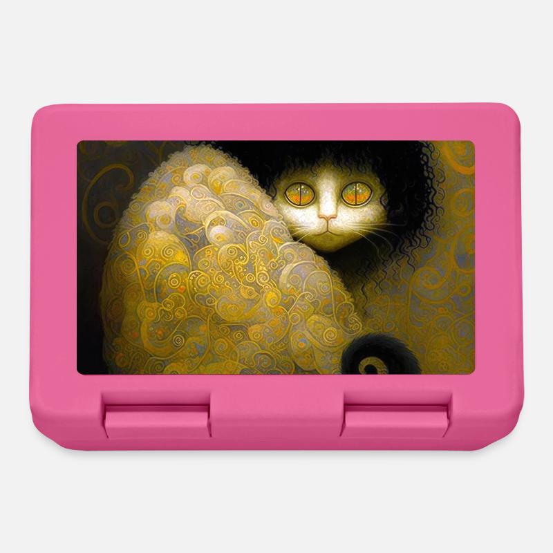 Chat Doré Arabesques - Stoik le chat - Boîte à goûter - rose