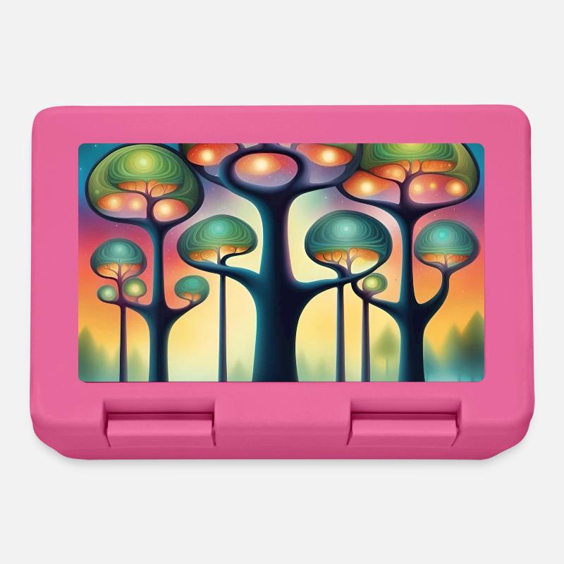Hundertwasser Bäume - Brotdose - Pink