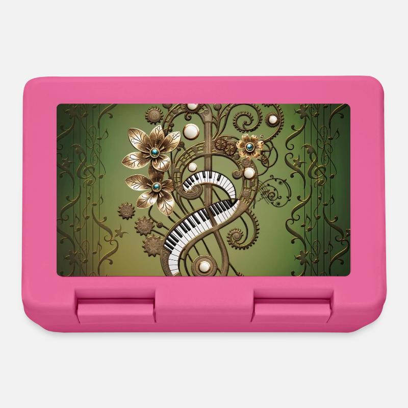 Clavier de piano steampunk incurvé. - Boîte à goûter - rose