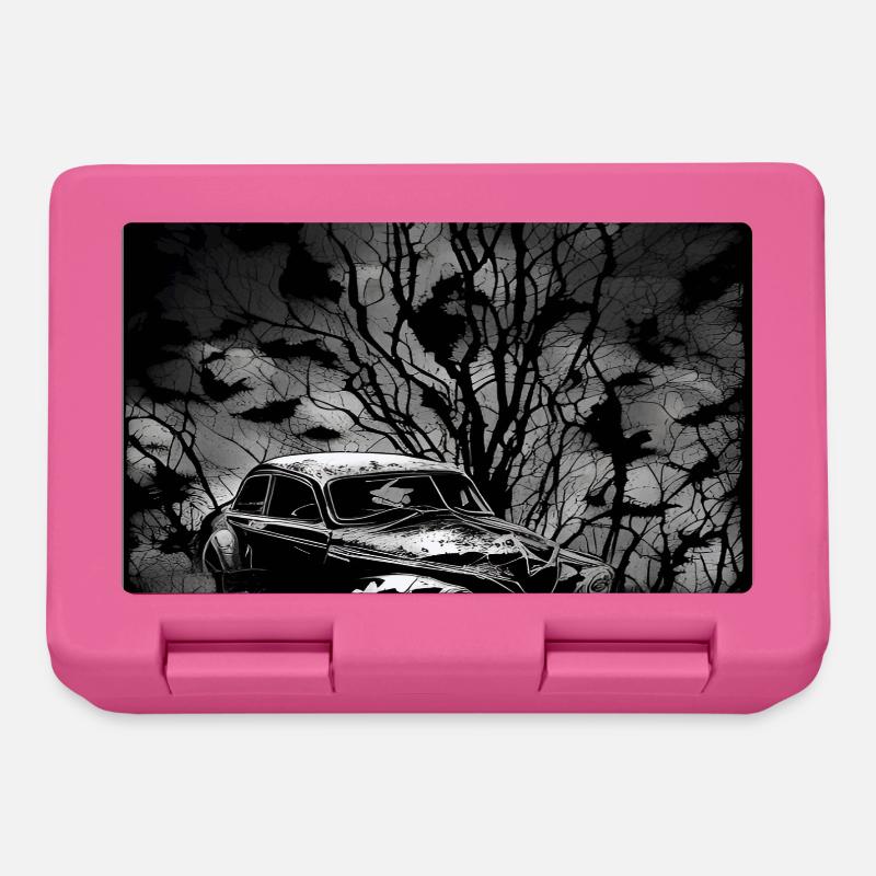 Dunkler Wald Oldtimer Illustration - Brotdose - Pink