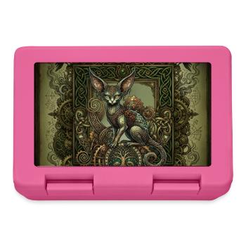 Mystical Long Ears – keltische Steampunk-Familie. - Brotdose - Pink - Vorne
