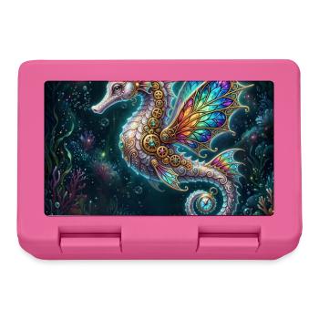 Steampunk-geflügeltes Seepferdchen - Brotdose - Pink - Vorne