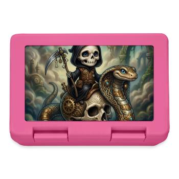 Steampunk-Skelett reitet auf der Schlange - Brotdose - Pink - Vorne