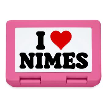 Ich liebe Nîmes, J'aime Nîmes - Amour ville - Brotdose - Pink - Vorne