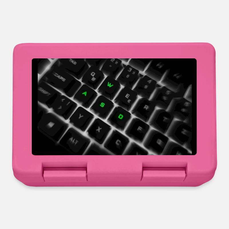 WASD Neon Keyboard Art Print - Lunchbox - pink