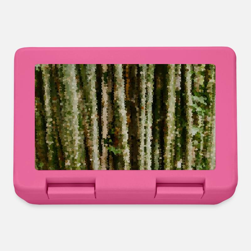 Birch Forest Pixel Stripes - Lunchbox - pink
