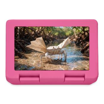Origami paper crab in a natural mangrove forest ri - Brotdose - Pink - Vorne