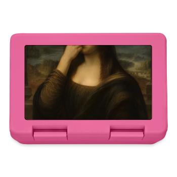 Die Mona Lisa bedeckt ihre Nase - Brotdose - Pink - Vorne