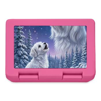 Howling to the Moon Meme Hund Malteser - Brotdose - Pink - Vorne