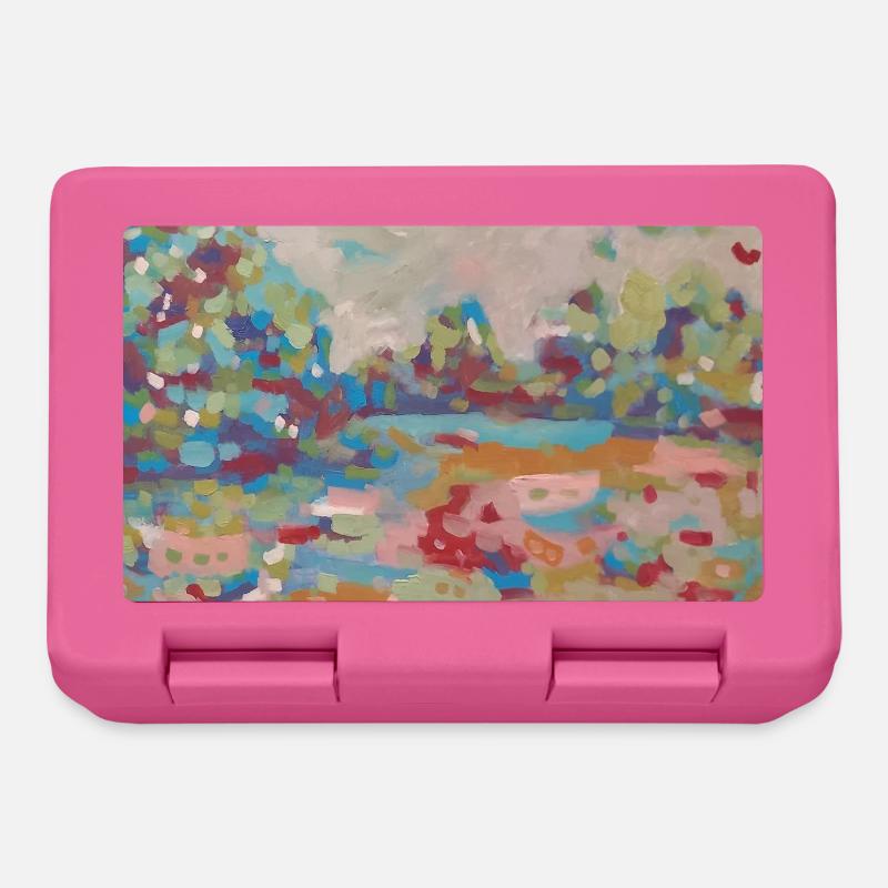 Paysage abstrait de taches colorées - Boîte à goûter - rose