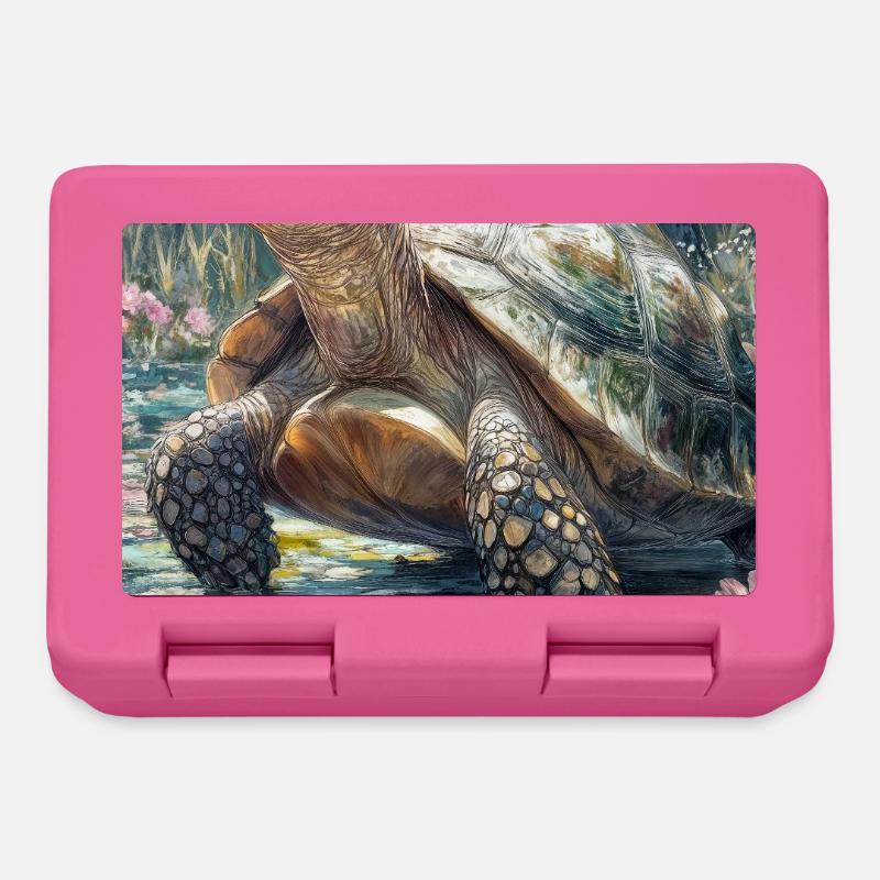 Illustration of a turtle - Boîte à goûter - rose