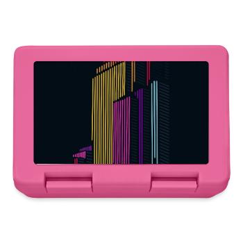Urban Skyline – Bunte Linienkunst im modernen Stil - Brotdose - Pink - Vorne