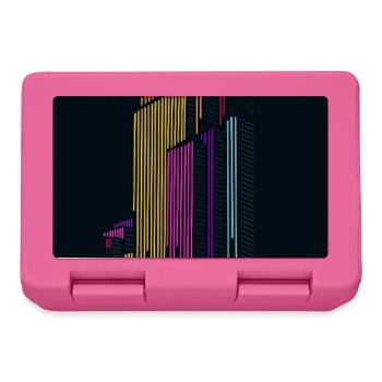 Urban Frequency – Moderne Skyline mit Schriftzug - Brotdose - Pink - Vorne