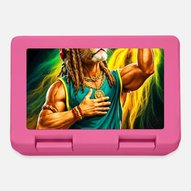 Lion humanoïde rastafari - Boîte à goûter - rose