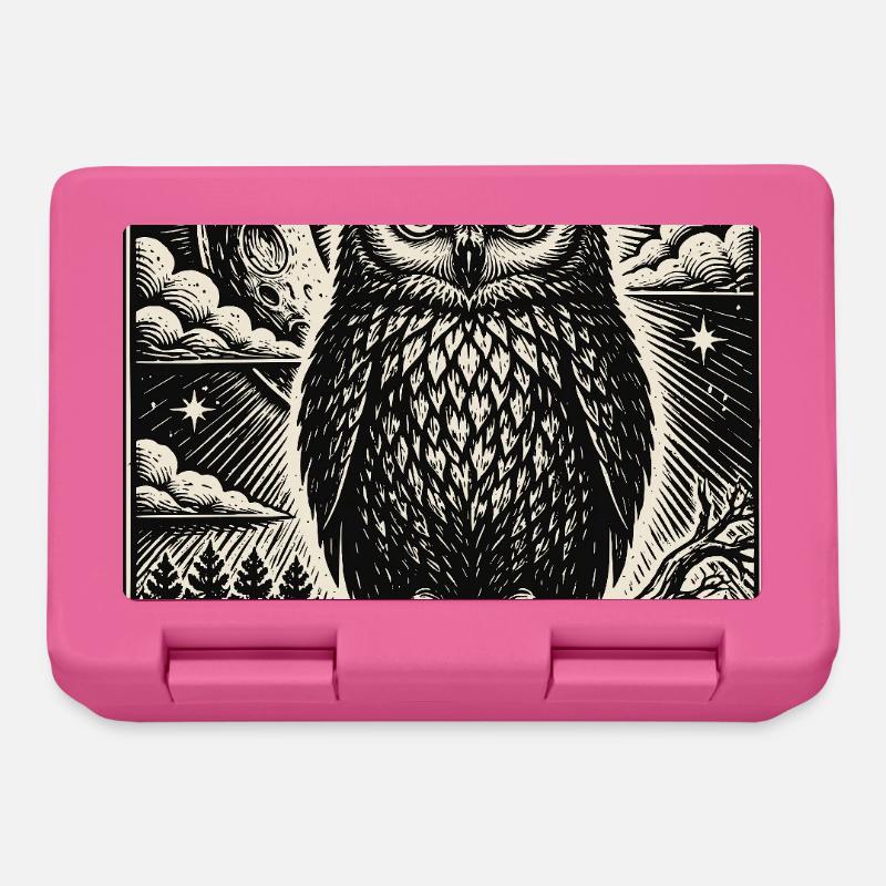 Mystische Eule - Brotdose - Pink