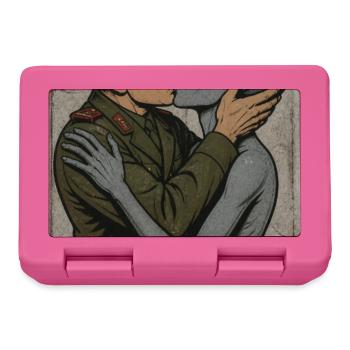 We Come In Peace Bruderkuss - Alien und Soldat - Brotdose - Pink - Vorne