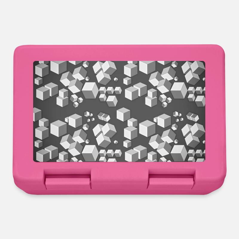 Motif déco gris-blanc - Boîte à goûter - rose