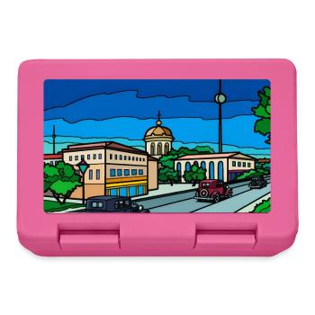 Retro City Straßenszene - Brotdose - Pink - Vorne