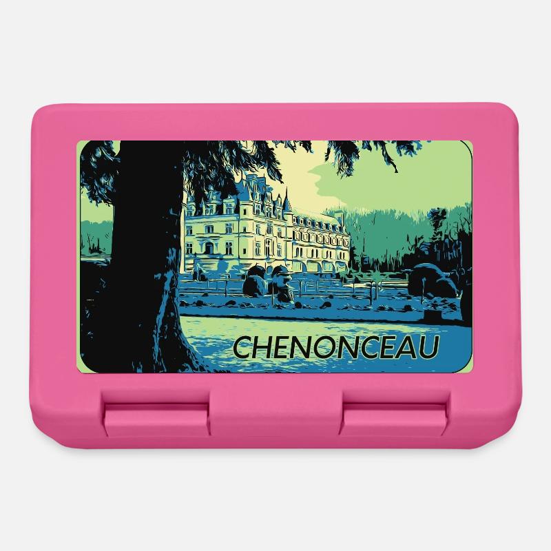 Vue Château de Chenonceau : Vallée de la Loire - Boîte à goûter - rose