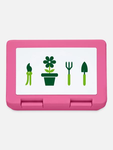 Garten Gartenarbeit Beet Pflanzen Gartenschere - Brotdose - Pink