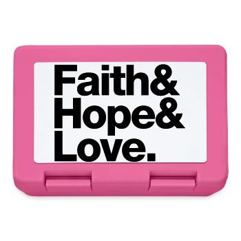faith love hope - glaube hoffnung liebe - Boîte à goûter - rose - Devant
