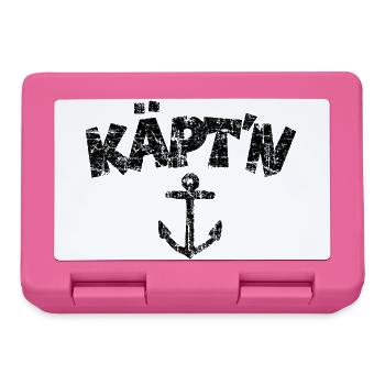 Käpt'n Anker Vintage (Schwarz) Kapitän Boot Segeln - Brotdose - Pink - Vorne