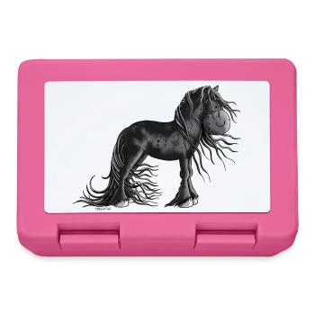 Sweet Friesian Horse - Lunchbox - pink - Front