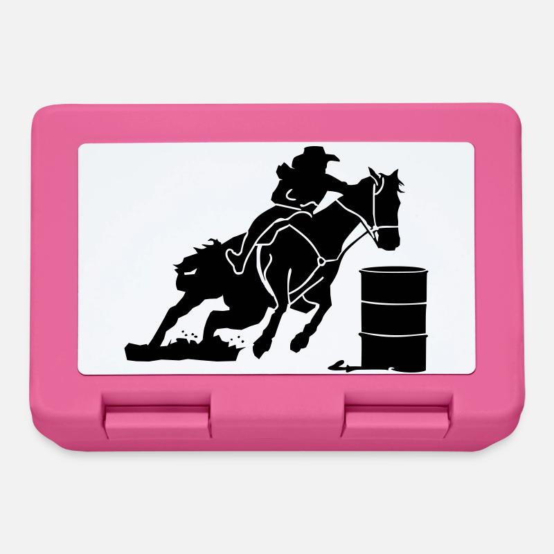 Equitation Western Equestre - Course de tonneaux - Boîte à goûter - rose