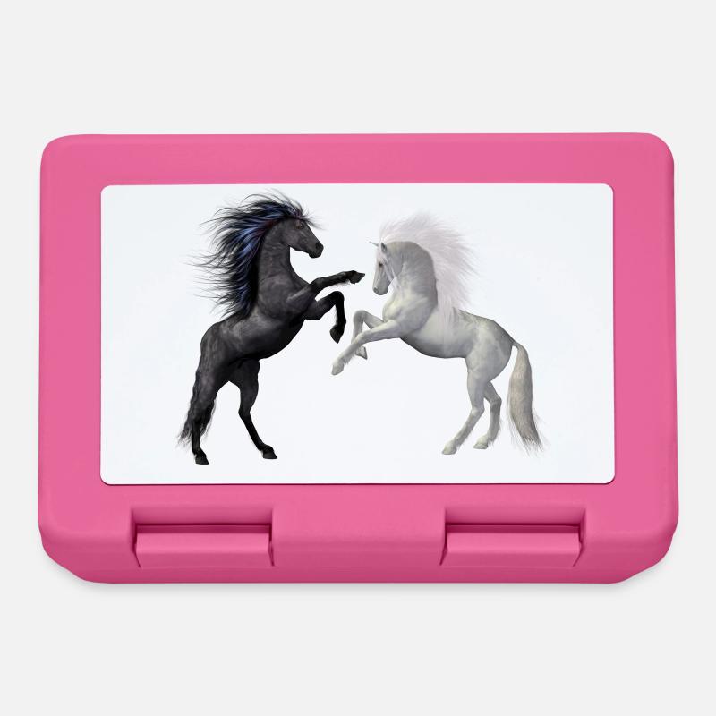 Chevaux dansants dans l’obscurité et la lumière - Boîte à goûter - rose