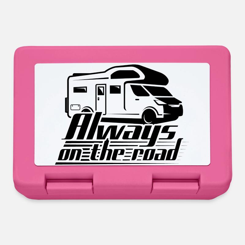 Always On The Road - Camper - Brotdose - Pink