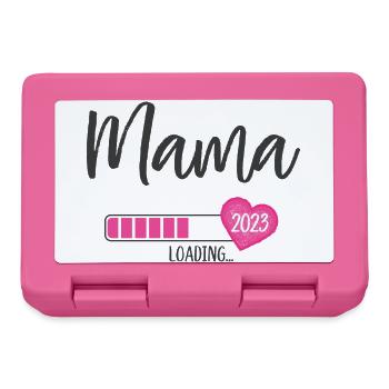 Mama Loading 2023 Herz Mädchen Rosa Werdende Mama - Brotdose - Pink - Vorne
