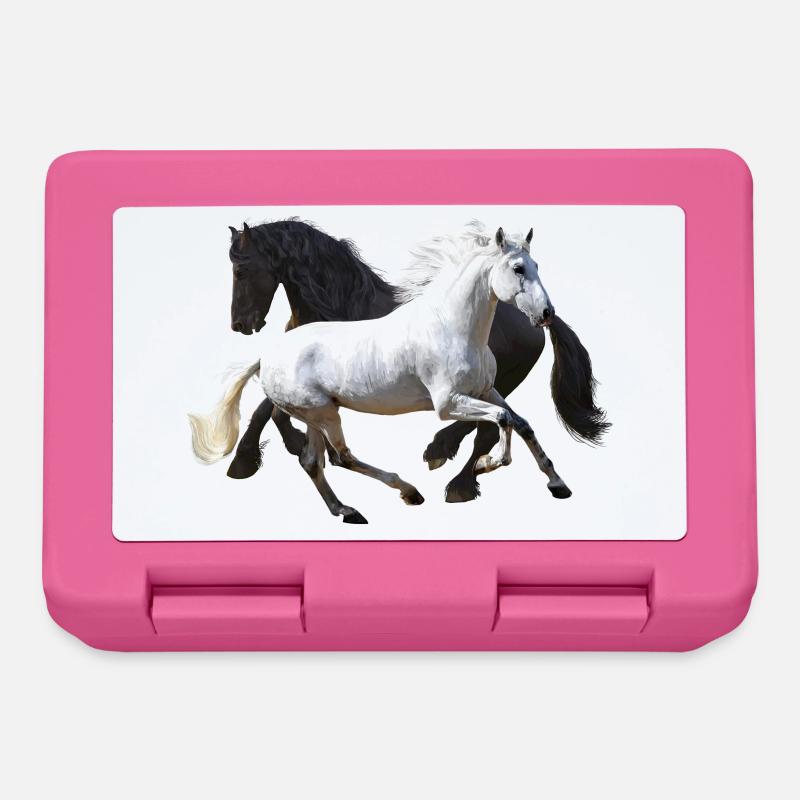 Chevaux - Boîte à goûter - rose