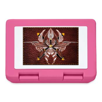 Feuerflügel Mandala auf Lederoptik - Brotdose - Pink - Vorne